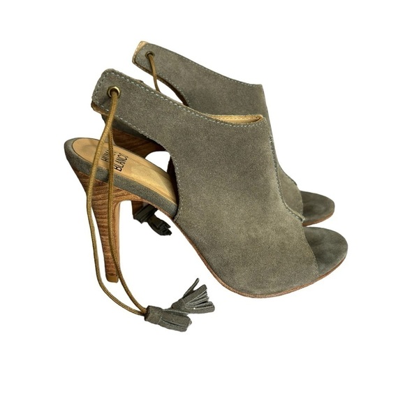 Huma Blanco Grey Suede Tye Back Tassel Heels Size 39 - Picture 4 of 6